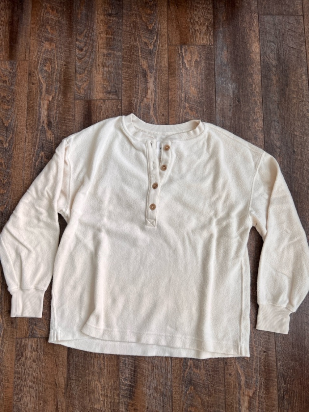 aerie Off-White Terry Henley Top
